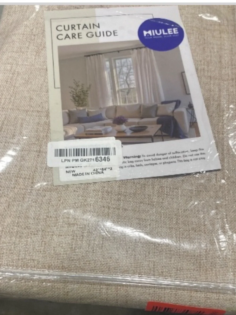 Room Darkening Thermal Insulated Curtains Back Tab Rod Pocket 42”W 84”L BEIGE